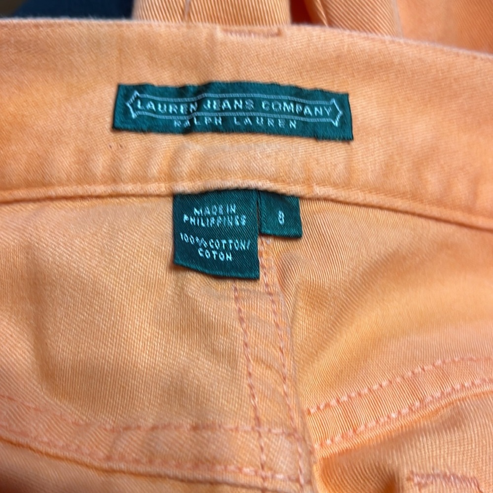 Orange capris size 8 Ralph Lauren jeans 22” inseam - Picture 5 of 5